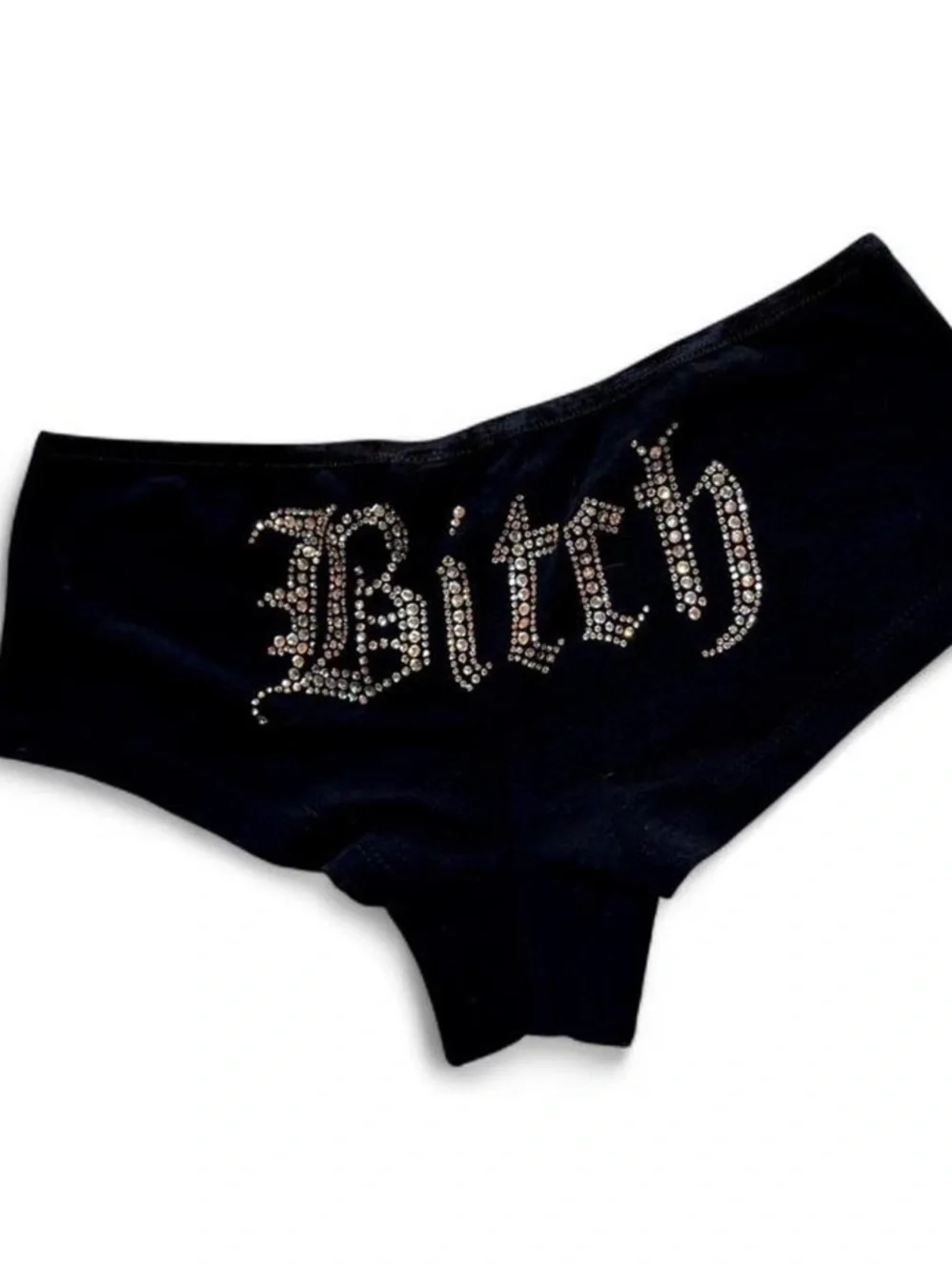 Black Rhinestone Hipster Briefs Sz M